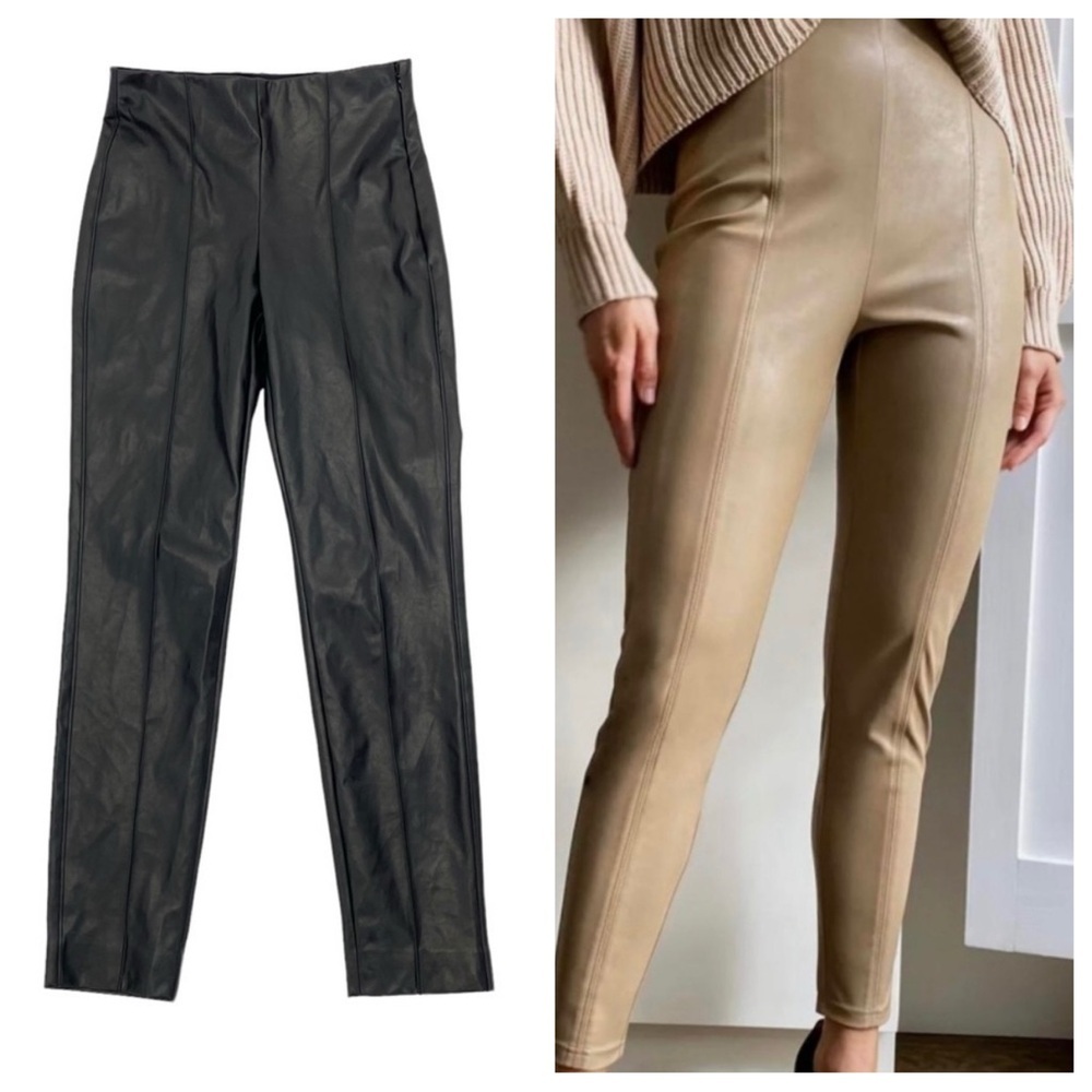 Babaton Faux Leather Pants 6 Black